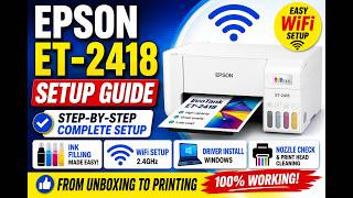 Epson ET-2418 Printer Setup | WiFi, Ink & Driver Installation