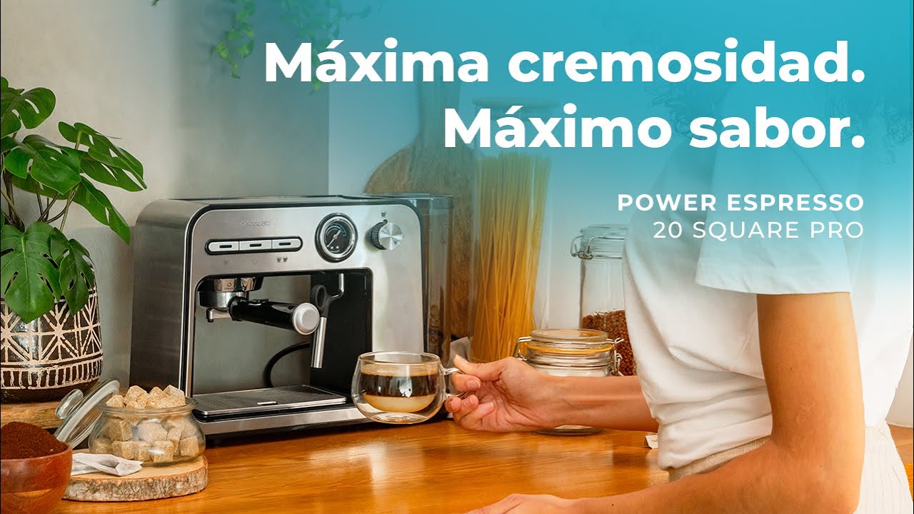 Cecotec Cafetera espresso Power Espresso 20 Square Pro, 1450 W, 20