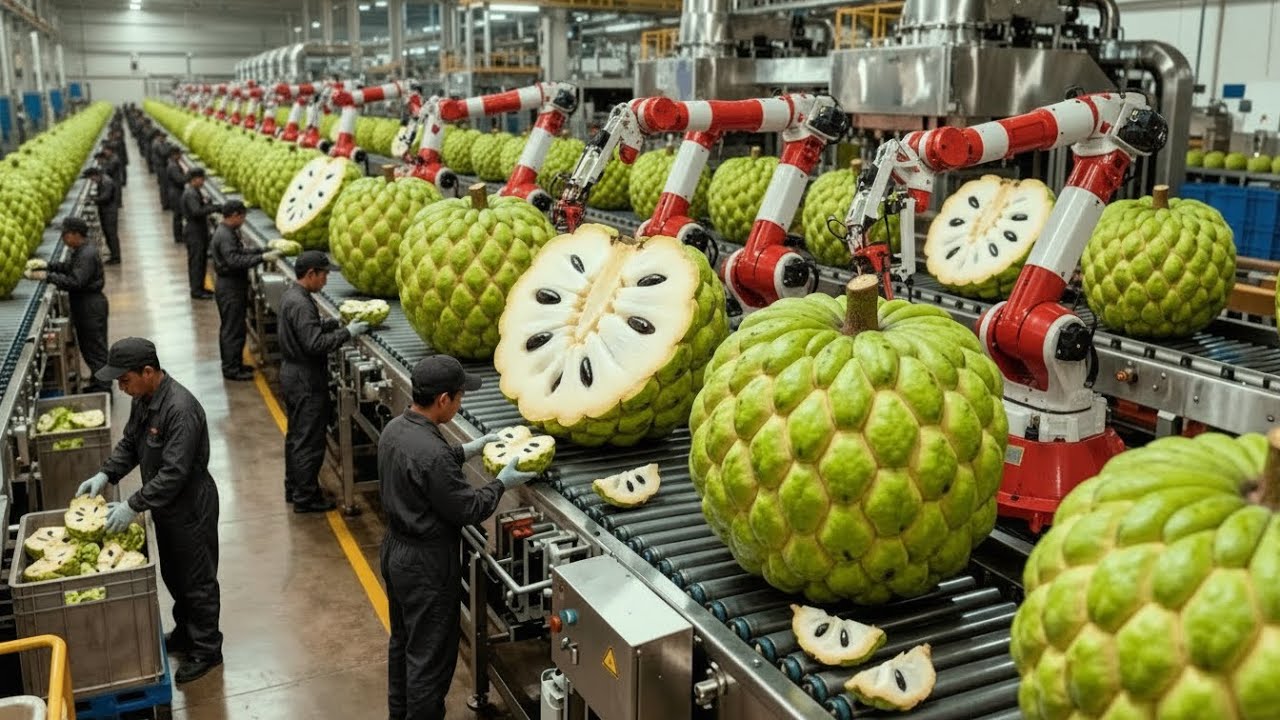 How Custard Apple Desserts Are Mass-Produced in Food Factories 🍏