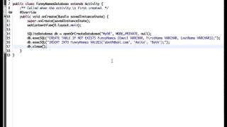 Android Basic SQLite Database -- Tech Future (http://www.techfuture.in)