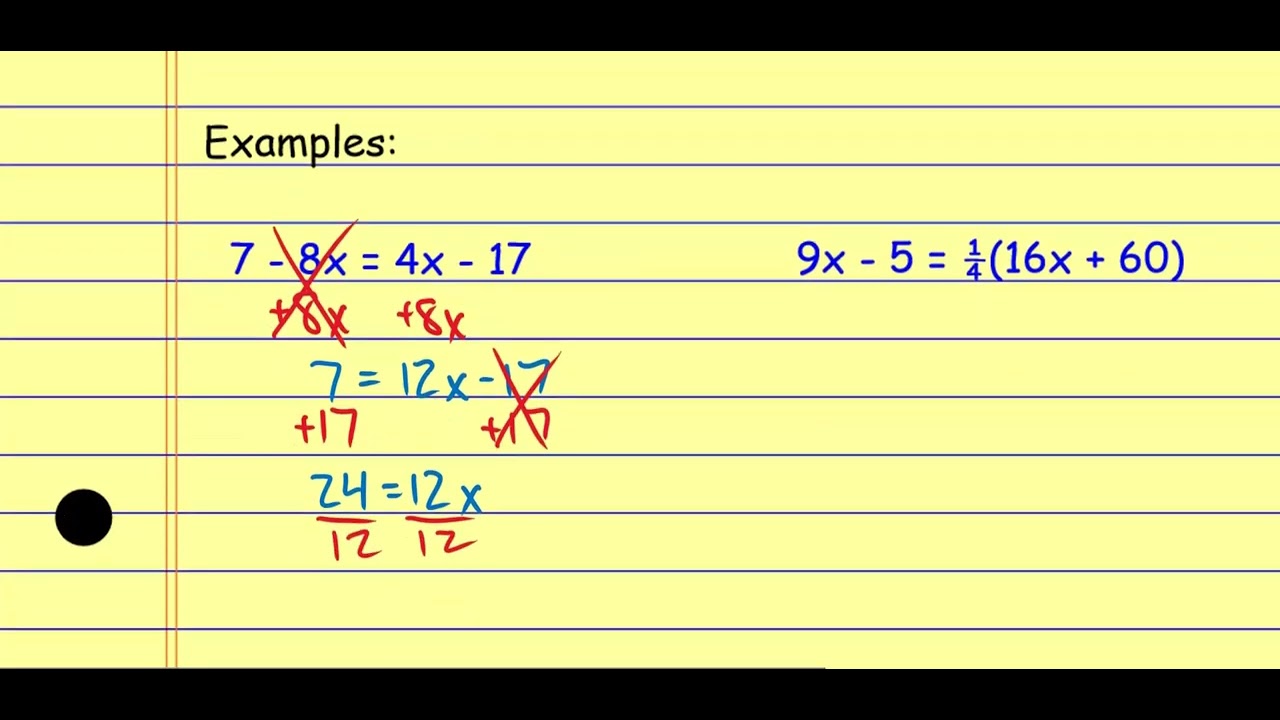 Упростите и решите уравнения (без удаления дробей).