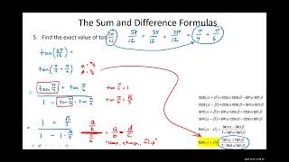 Precalculus Classwork - Section 5.2 - The Sum and Difference Formulas (part 2 of 2) Net Worth