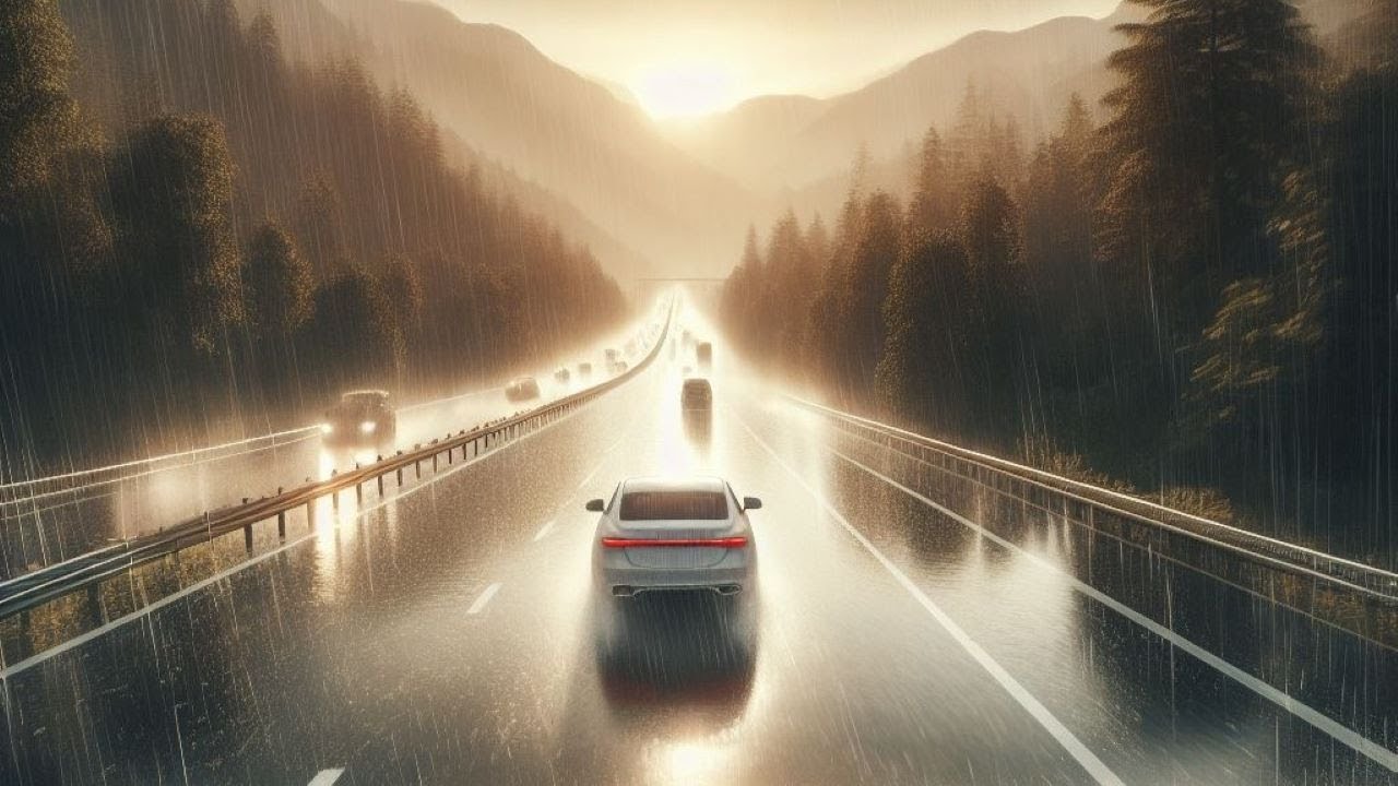 ⚫️ASMR | DRIVING IN MORNING RAIN ON THE HIGHWAY | CAR DRIVE NO TALKING ...