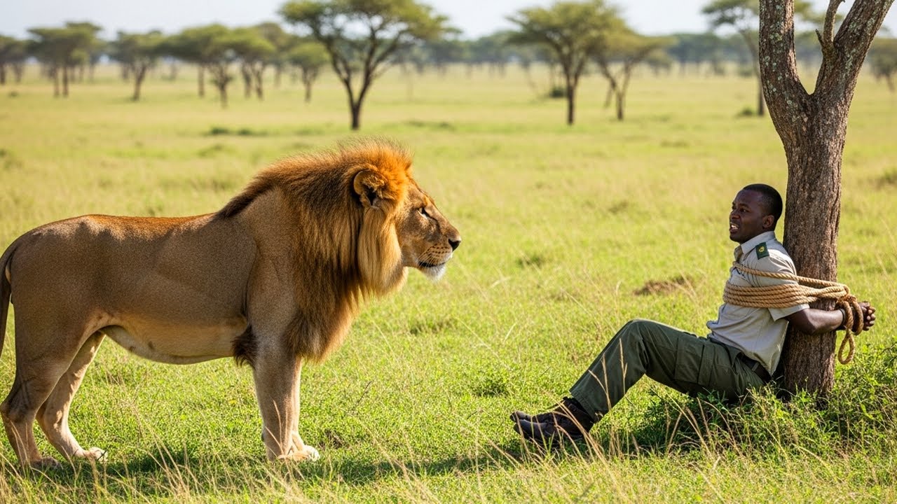 Lion Finds Ranger Tied in the Savannah, The Ending Will Leave You Speechless!