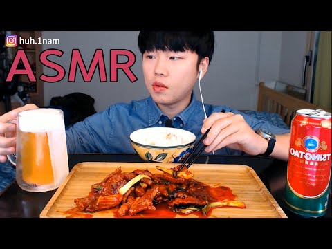 돼지 목살 제육&amp;amp;칭따오원샷!! 리얼사운드 먹방 Eating Sound Mukbang ASMR