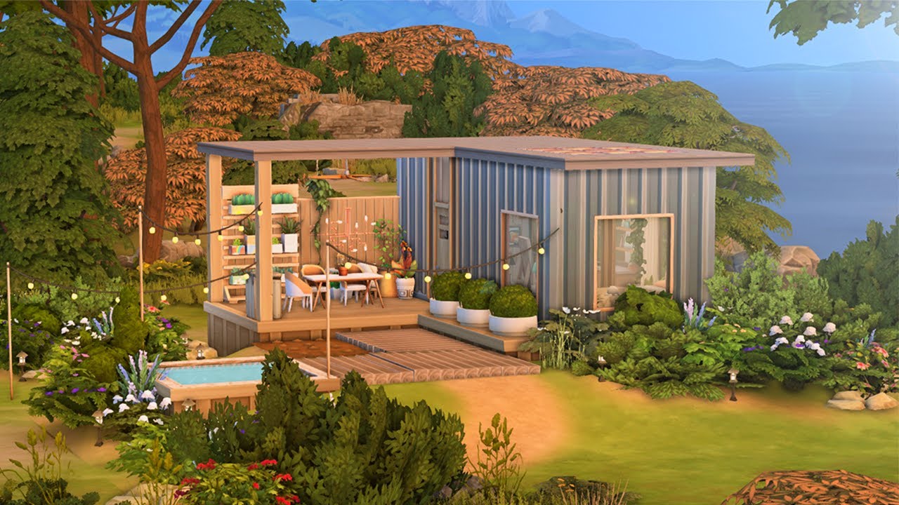 ⚙️ Industrial Tiny House ⚙️ | Sims 4 No CC Speed Build | Ambient Indie Music