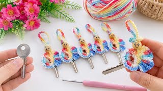 Turn a Simple Key into a Beautiful Crochet Idea 🗝️🧶