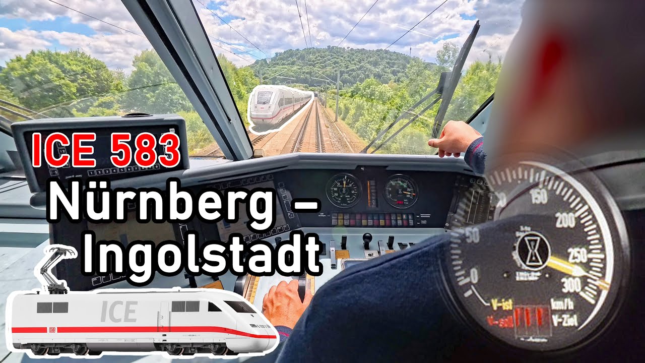 280 км/ч с точки зрения машиниста! | ICE 583 Нюрнберг–Ингольштадт | Поездка на ICE