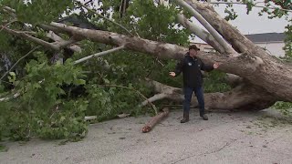 Justin Michaels with The Weather Channel shows storm aftermath in Houston