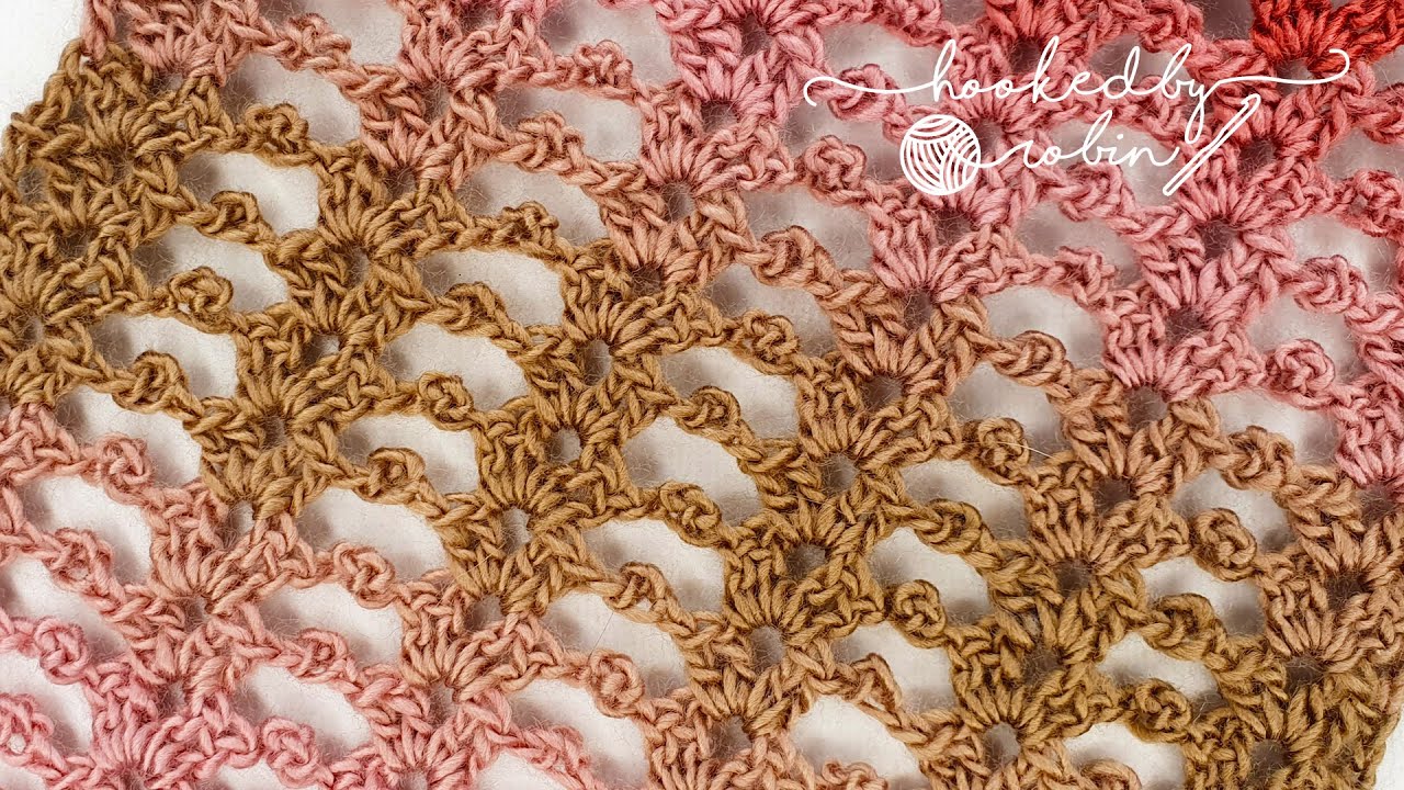 Crochet Shell Picot Lightweight Scarf / Wrap