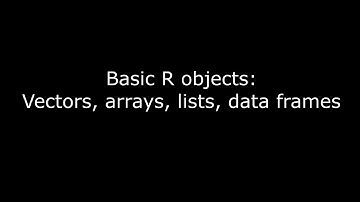 Basic R objects: vectors, arrays, lists, data frames