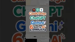Claude Design vs ChatGPT vs Gemini 6 ข้อต่าง AI ออกแบบเว็บไซต์