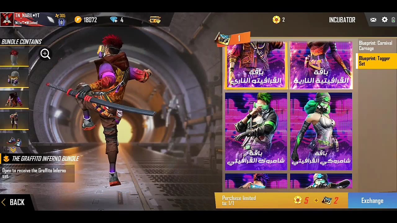 Free Fire unlock new graffito bundle luck royale YouTube