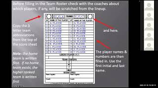 Volleyball Scorer Training