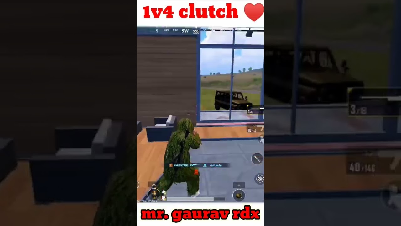 bgmi 1v4 clutch attitude WhatsApp status ||