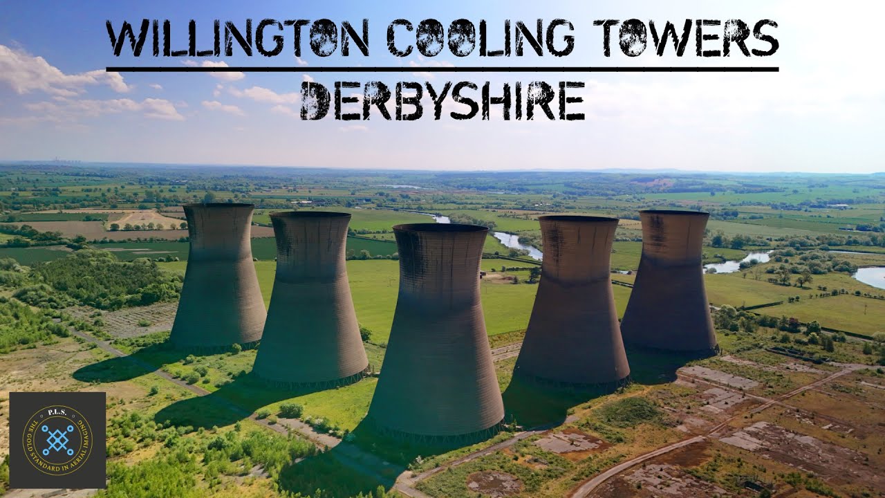 Flying Over Abandoned Powerplant Cooling Towers - YouTube