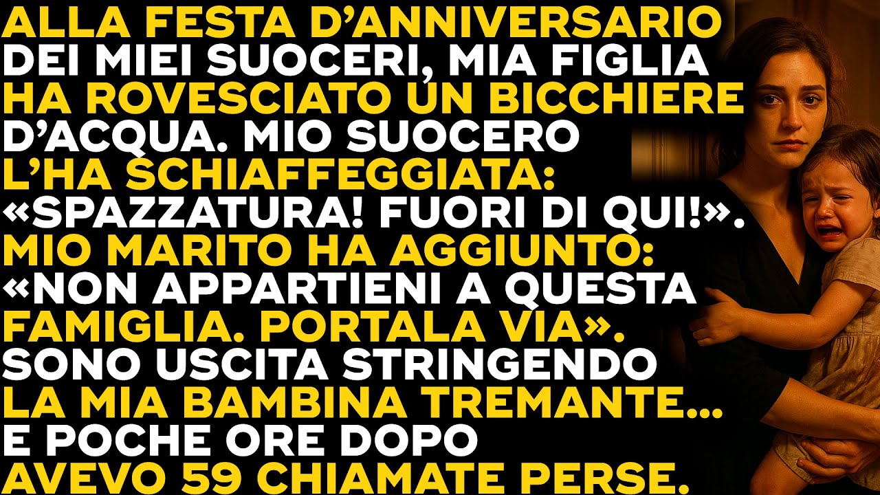 Era il trentacinquesimo anniversario dei miei suoceri. Tavola piena, parenti, risate. Mia figlia di cinque anni ha rovesciato un bicchiere d’acqua sulla tovaglia nuova. Mio suocero l’ha afferrata...