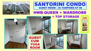Santorini Condo. Guest Rm HWB Queen Wardrobe +Top Storage Cabinet. Simple Set. HDB. BTO.HWB HUB.EC