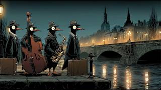 Penguins Hit the Night Waterfront – Jazz for Focus & Calm Study screenshot 3