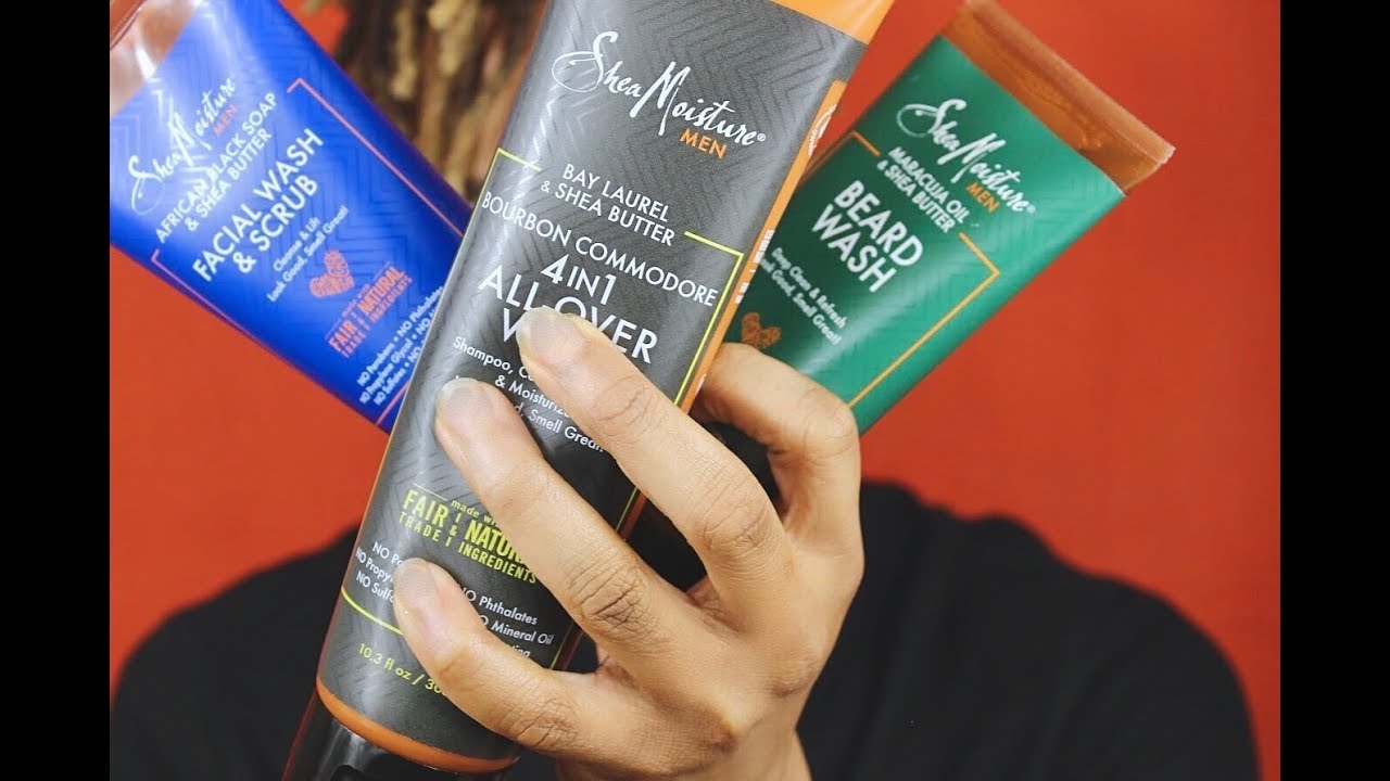 shea moisture men's facial wash and scrub