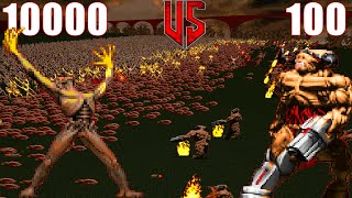 10000 Arch-Viles vs 100 Cyberdemons - Doom Classic : Monster Infighting - Retro Boss Battles