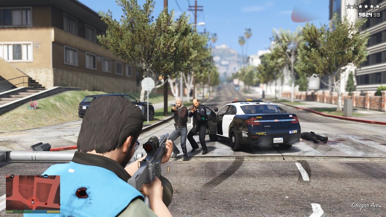 GTA V Hotel Madrazo Cartel Shootout + 10 Star Wanted Level Escape [RDE ...