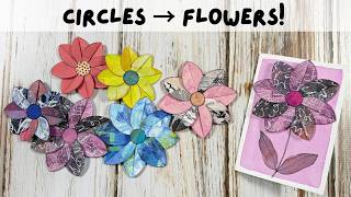 Turn Simple Circles into Stunning Paper Flowers (+ Mixed Media Card!)