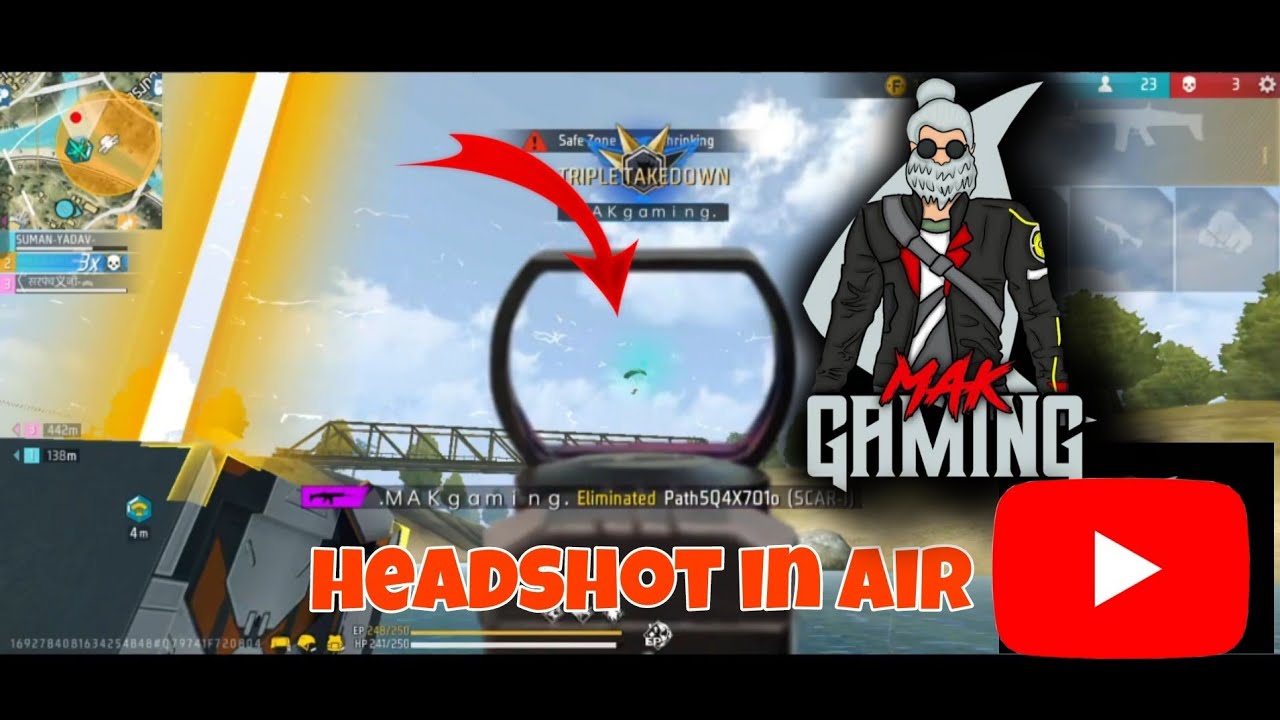 How to kill in air ? Free Fire gameplay !! mak gaming