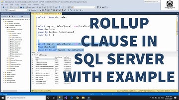 # 06. ROLLUP CLAUSE IN SQL SERVER WITH EXAMPLE