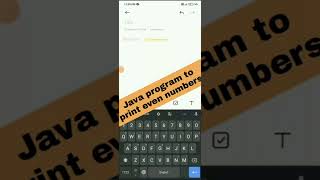 Java program to print even numbers 1 to 50| even numbers| #programming #java#program#evennumber