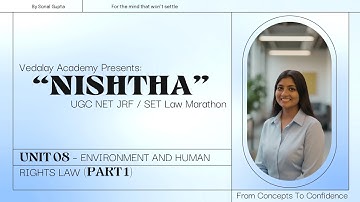 Unit 8 Environment & Human Rights Law - UGC NET JRF/SET LAW Nishtha Marathon Pt-1 | Vedalay Academy