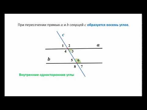 Углы при пересечении двух прямых  третьей