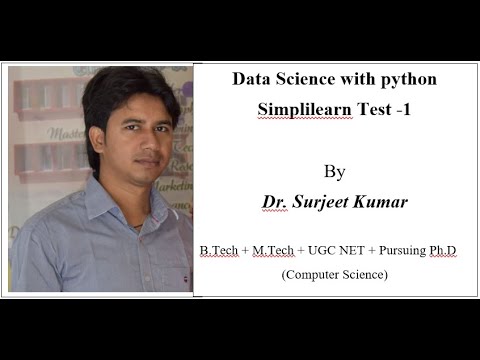 Data Science with python@Simplilearn test paper 1 (with answer)