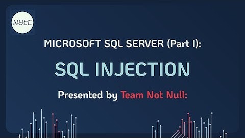 MS SQL Server Lessons: SQL Injections | Team Not Null
