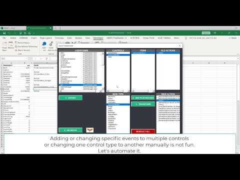 VBA Transform Userform Controls Types and Events Addin