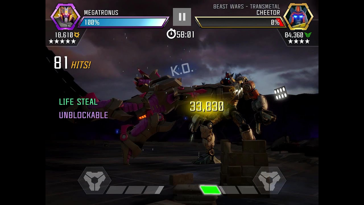 Megatronus vs Cheetor AM Fight Transformers: Forged To Fight