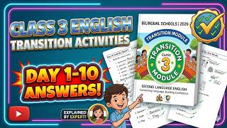 3rd Standard English Transition Module Answers (Day 1–10) | Complete Worksheet Answers