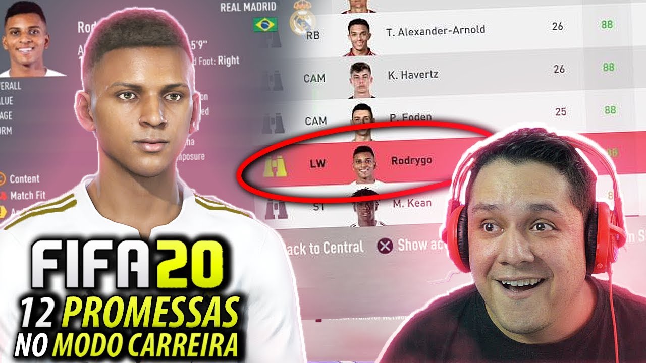 FIFA 20: TOP MAIORES PROMESSAS DO MODO CARREIRA! 