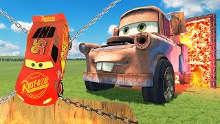 GIANT MONSTER TOW MATER VS POOR LIGHTNING MCQUEEN 😥