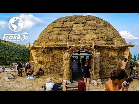 Building a Straw Bale House Dome & More at an Eco Village in Greece
