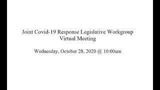 Joint Covid-19 Response Legislative Workgroup  Virtual Meeting