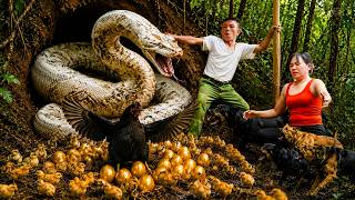 Famous 72 Hours Survival: Giant Albino Python Guards Golden Egg Nest — Terrified Farmers Fight to Escape! 🐍 Wealth