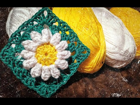 3D გვირილა / ხელით ქსოვა / ქსოვის გაკვეთილები / ყაისნაღით ქსოვა / tutorial / how to /  gvirilebi