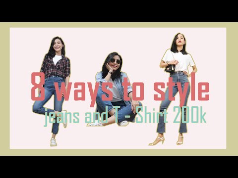 Video 8 cách phối quần Jeans và áo thun trắng 200k | How to... - youtube