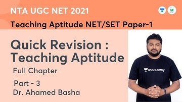 Teaching Aptitude NET/SET Paper-1 | Quick Revision: Teaching Aptitude |  JRF 2021 | Dr. Ahamed Basha