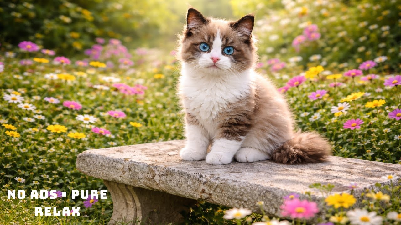 1 Hours Sleep Music for Stress Relief 😴 Soothing Cat Music | Calm & Relaxing No Ads🔥