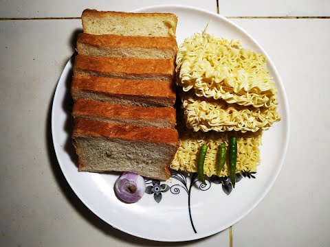নুডুস দিয়ে পাউরুটি স্যান্ডউইচ.Ludus Deya Pauruti Sandwich
