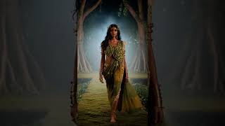 Forest Goddess Wild Grace In Emerald Green Saree