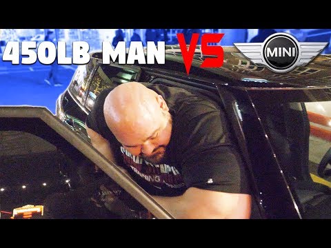 TRYING TO FIT INTO A MINI COOPER *6'8" 450LBS* | BREAKING CHAIRS | CRYOGENIC CHAMBER