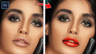 How To: Glossy Lipstick Effect In Photoshop (2 Min) | Realistic Lipstick Using Selective Color